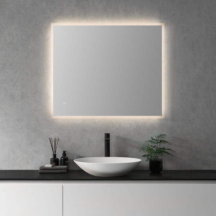 Altair Cassano Rectangle Frameless Modern Bathroom Vanity LED Lighted Wall Mirror