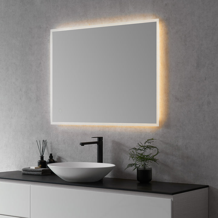 Altair Cassano Rectangle Frameless Modern Bathroom Vanity LED Lighted Wall Mirror