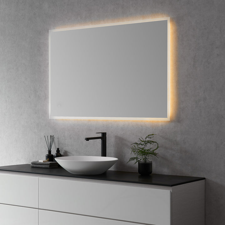 Altair Cassano Rectangle Frameless Modern Bathroom Vanity LED Lighted Wall Mirror