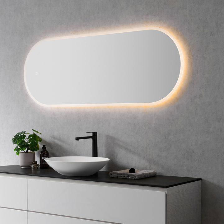 Altair Borgo Oval Frameless Modern Bathroom Vanity LED Lighted Wall Mirror