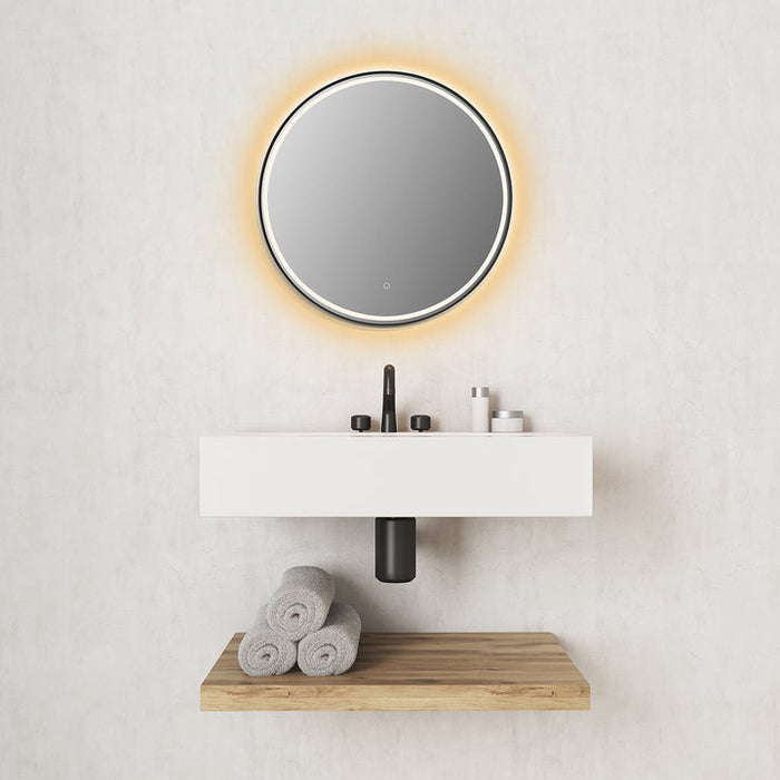 Altair Palme Round 32" Framed Modern Bathroom/Vanity LED Lighted Wall Mirror