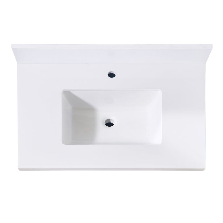 Altair Caorle Stone effects Single Sink Vanity Top in Snow White with White Sink