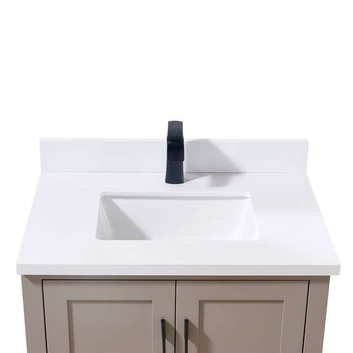 Altair Caorle Stone effects Single Sink Vanity Top in Snow White with White Sink