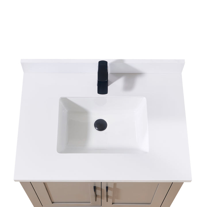 Altair Caorle Stone effects Single Sink Vanity Top in Snow White with White Sink