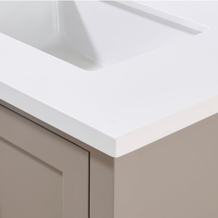 Altair Caorle Stone effects Single Sink Vanity Top in Snow White with White Sink