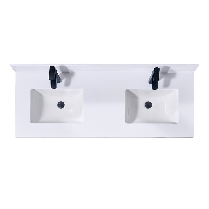 Altair Caorle Stone effects Single Sink Vanity Top in Snow White with White Sink