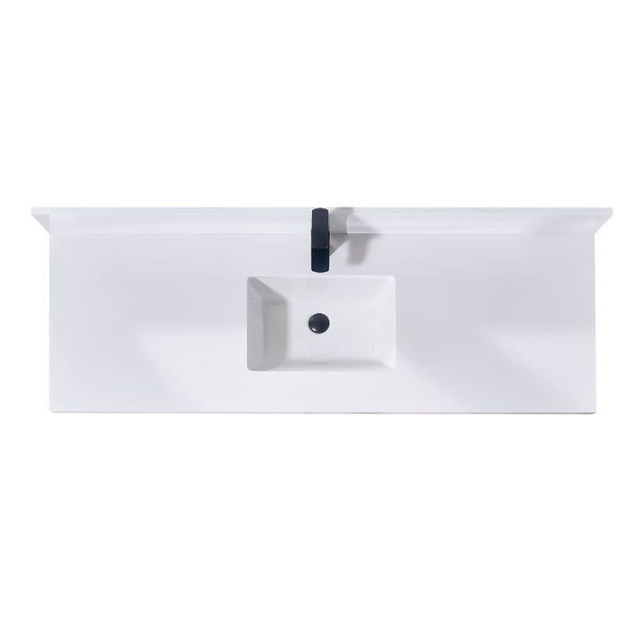 Altair Caorle Stone effects Single Sink Vanity Top in Snow White with White Sink