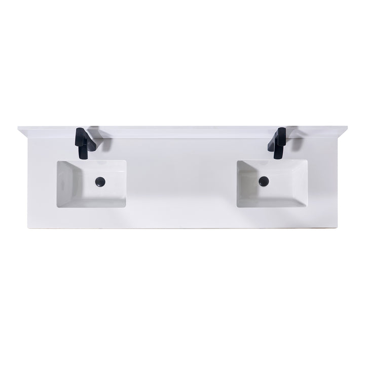 Altair Caorle Stone effects Single Sink Vanity Top in Snow White with White Sink