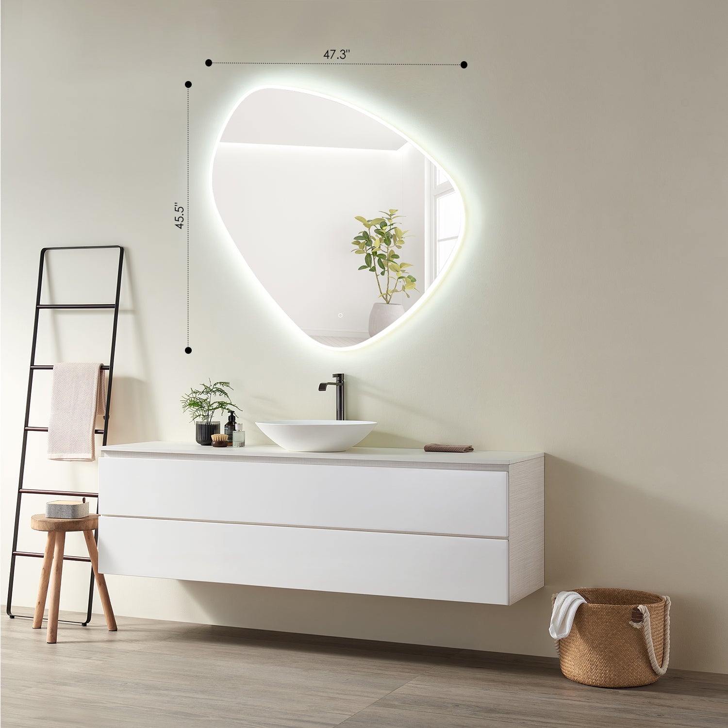 Altair Rasso Novelty Frameless Modern Bathroom/Vanity LED Lighted Wall Mirror