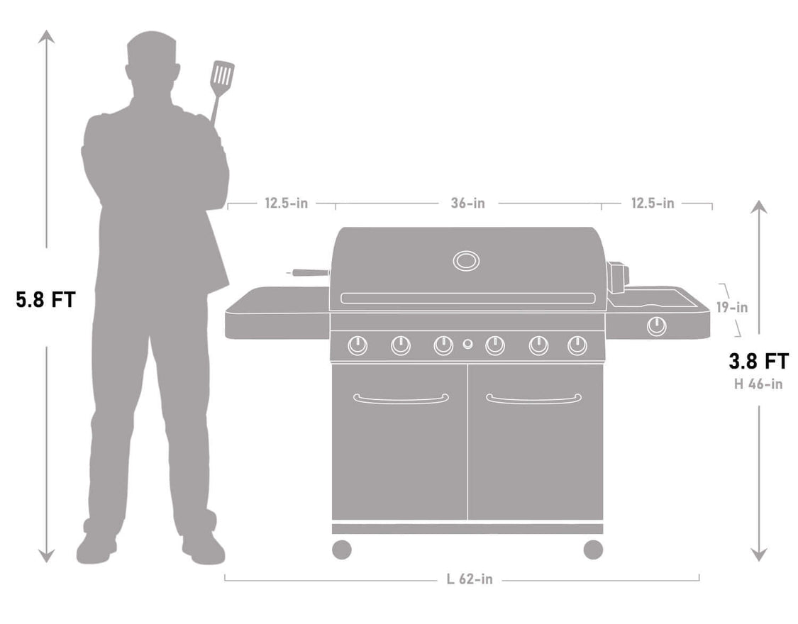 Monument Grills 77352 Stainless Gas Grill 6 Burners Liquid Propane Gas