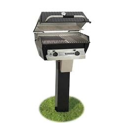 Broilmaster R3BN Infrared Combination Natural Gas Grill On Black In-Ground Post R3BN + BL48-G