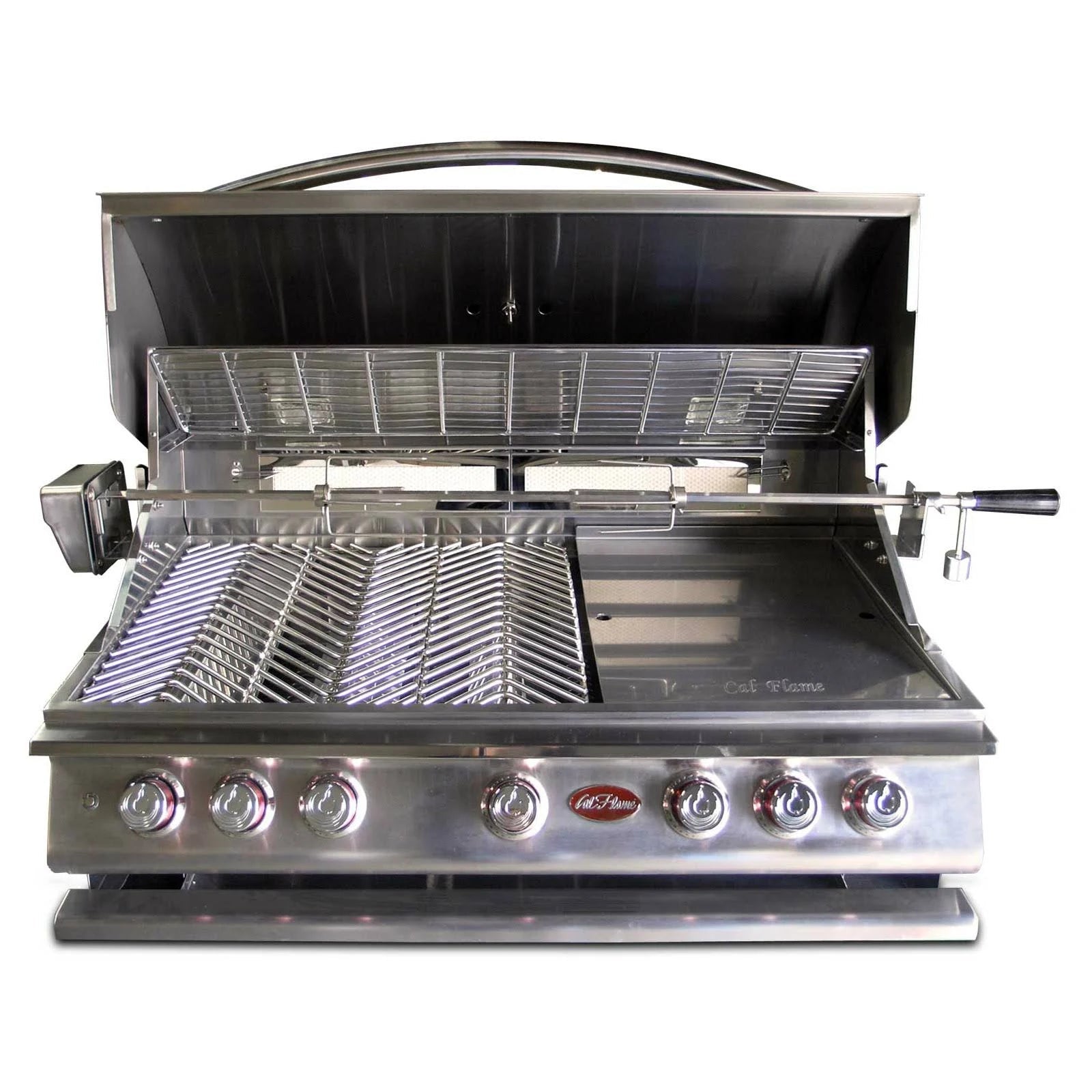 Cal Flame BBQ Built In Grill P5 Burner with Lights, Rotisserie & Back Burner BBQ19P05