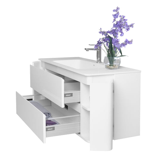 Ancerre Designs Gwyneth Bathroom Vanity With Solid Surface Top Cabinet Set Collection