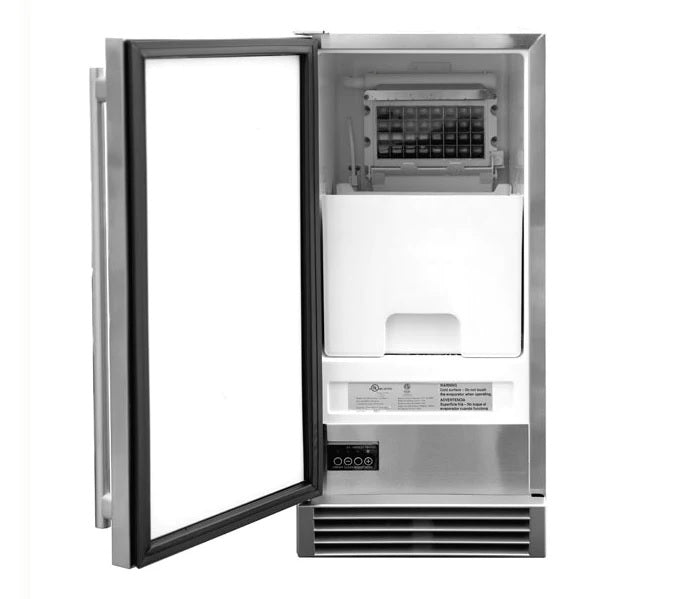 True Flame - 15" UL Outdoor Rated Ice Maker w/Stainless Door - 50 lb. Capacity - TF-IM-15