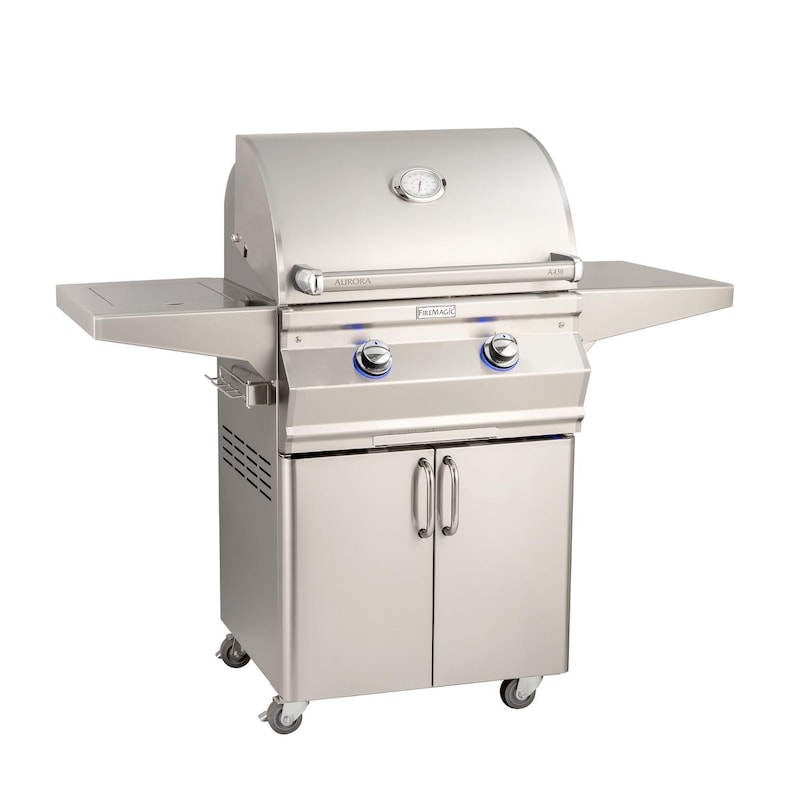 Fire Magic Aurora A430S Propane Gas Grill With Side Burner And Analog Thermometer - A430S-7EAP-62