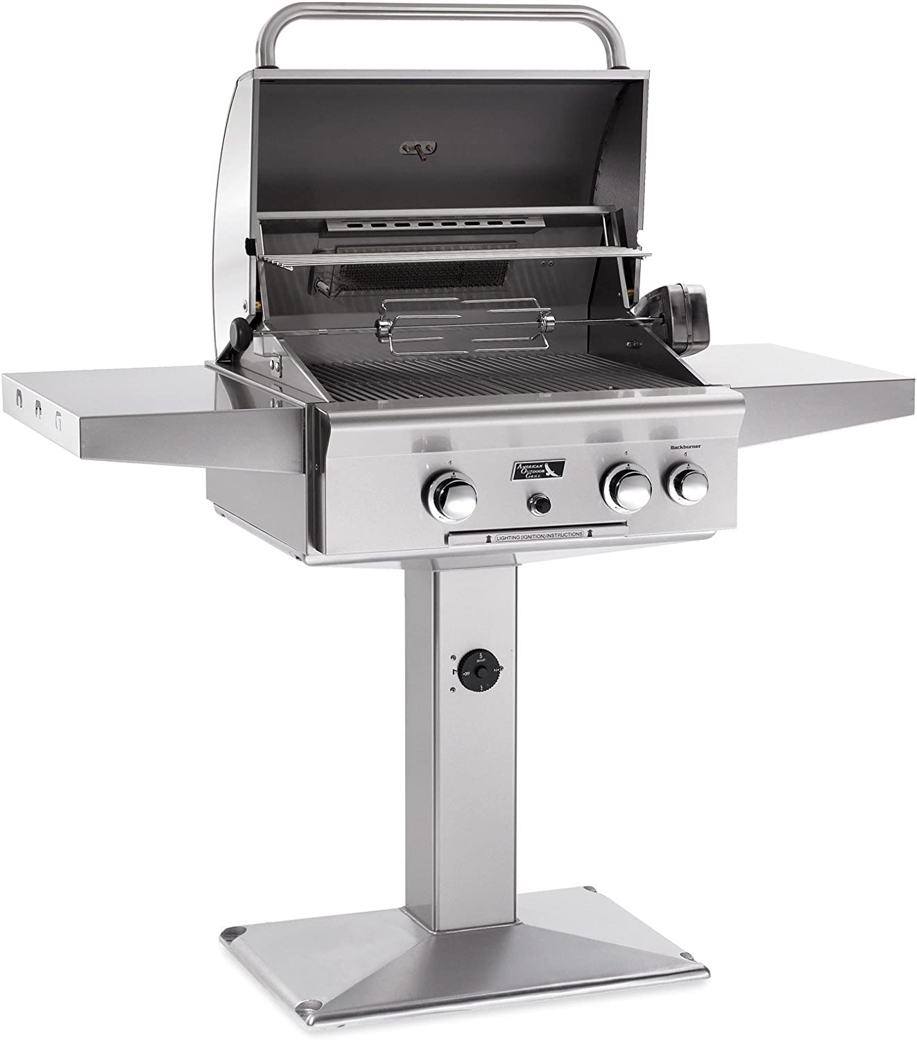 American Outdoor Grill T-Series - 24-Inch 2-Burner Freestanding with Rotisserie on Pedestal - Natural Gas - AOG24NPT