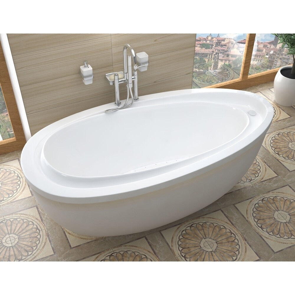 Atlantis Whirlpools Breeze 38 x 71 Oval Freestanding Air Jetted Bathtub in White 3871BA