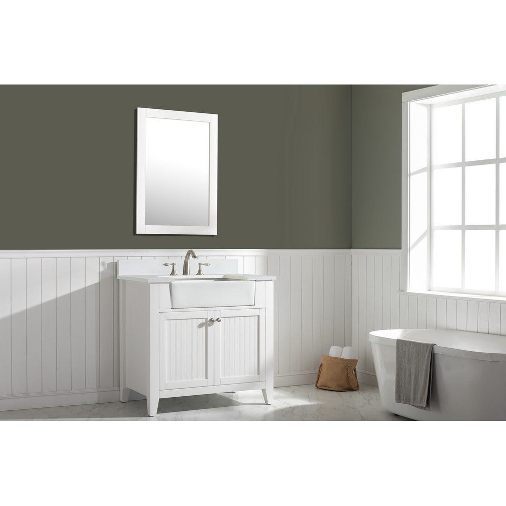 Design Element BK-36-WT Burbank 36 Inch Single Vanity