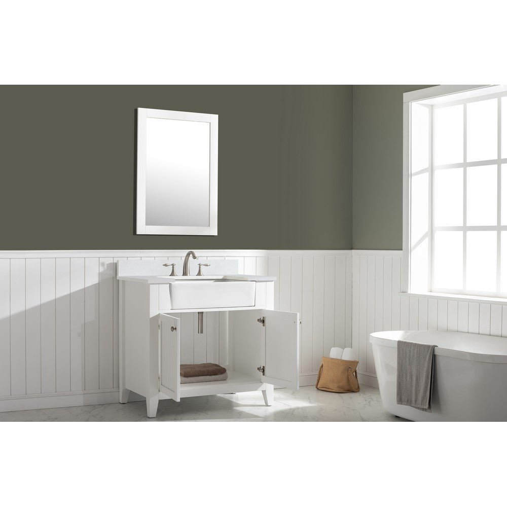 Design Element BK-36-WT Burbank 36 Inch Single Vanity