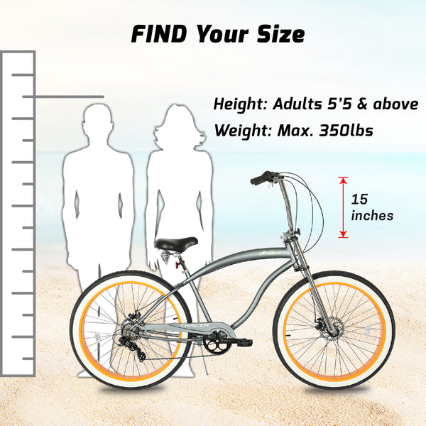 Tracer 29" Avalon GT Fat Tire Stretch Beach Cruiser Bike MB-AVALON GT29-MBK/PLS