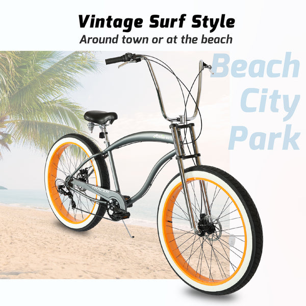 Tracer 29" Avalon GT Fat Tire Stretch Beach Cruiser Bike MB-AVALON GT29-MBK/PLS