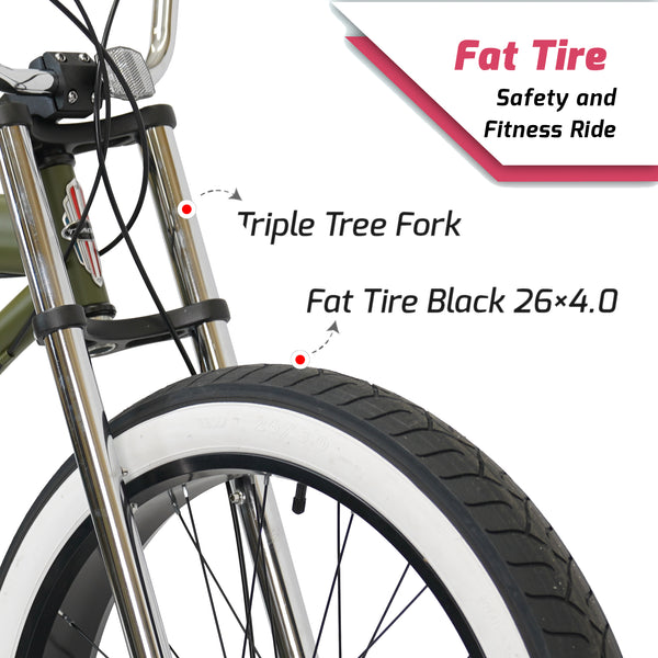 Tracer 29" Avalon GT Fat Tire Stretch Beach Cruiser Bike MB-AVALON GT29-MBK/PLS