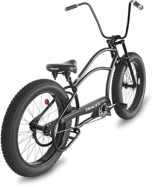 Tracer 26" Harman 1-Speed Classic Chopper Stretch Cruiser Fat Tire Bike MB-HARMAN-GT-BK/PLS