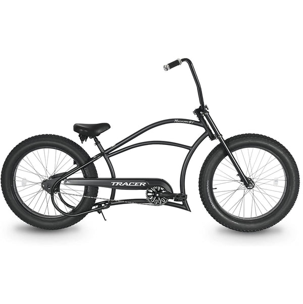 Tracer 26" Harman 1-Speed Classic Chopper Stretch Cruiser Fat Tire Bike MB-HARMAN-GT-BK/PLS