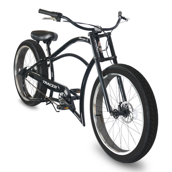 Tracer 26" Harman 3-Speed Vintage Chopper Stretch Fat Tire Bike MB-HARMAN-3I-GT-BK/PLS