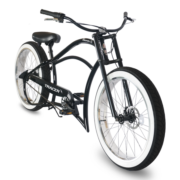 Tracer 26" Harman 3-Speed Vintage Chopper Stretch Fat Tire Bike MB-HARMAN-3I-GT-BK/PLS