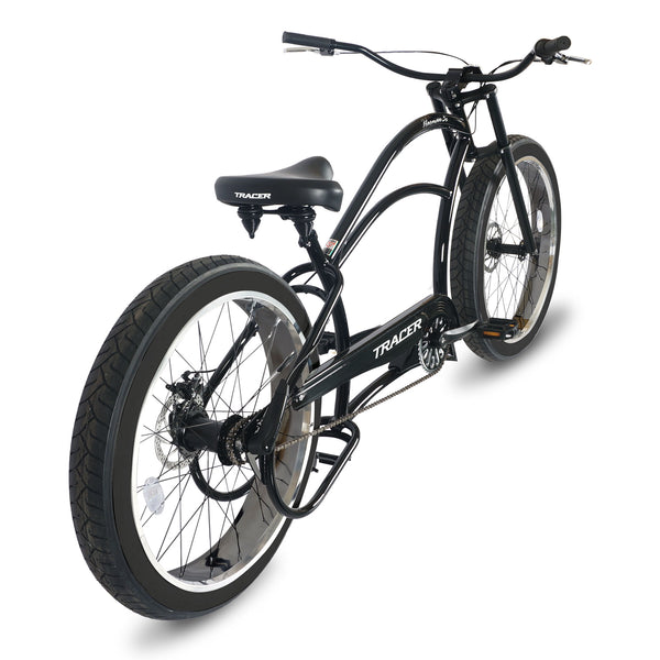 Tracer 26" Harman 3-Speed Vintage Chopper Stretch Fat Tire Bike MB-HARMAN-3I-GT-BK/PLS