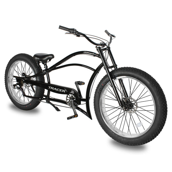 Tracer 26" Siena Chopper Stretch Cruiser Fat Tire Bike MB-SIENA-M-BK/PLS