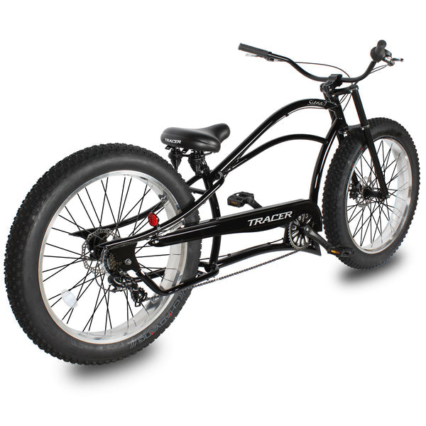 Tracer 26" Siena Chopper Stretch Cruiser Fat Tire Bike MB-SIENA-M-BK/PLS