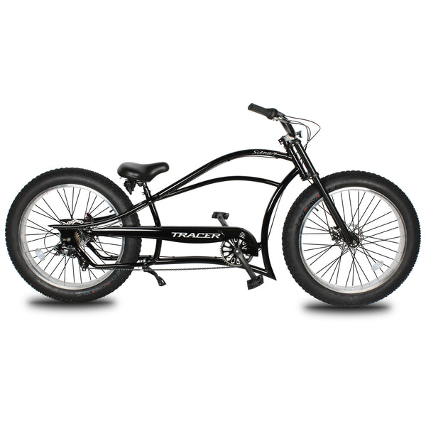 Tracer 26" Siena Chopper Stretch Cruiser Fat Tire Bike MB-SIENA-M-BK/PLS