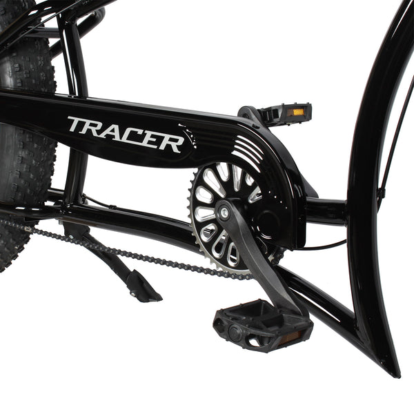 Tracer 26" Siena Chopper Stretch Cruiser Fat Tire Bike MB-SIENA-M-BK/PLS