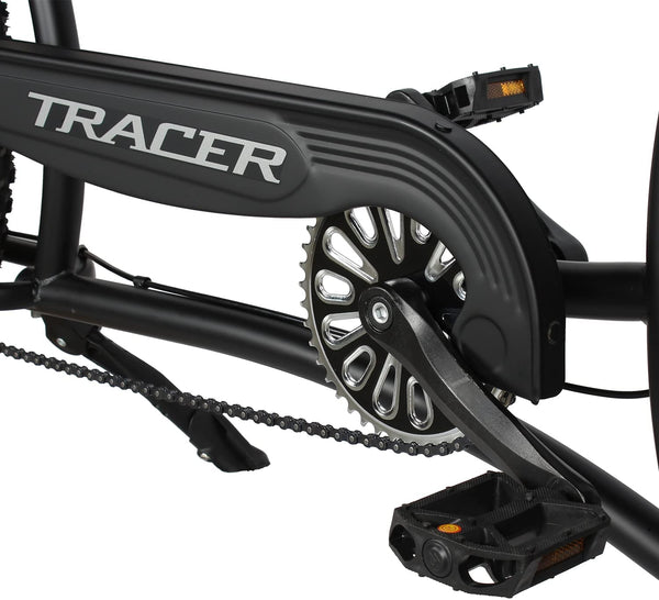 Tracer 26" Siena Chopper Stretch Cruiser Fat Tire Bike MB-SIENA-M-BK/PLS