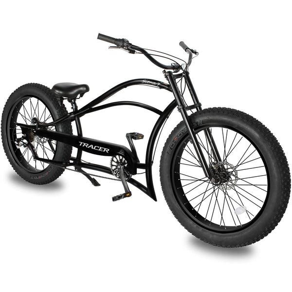 Tracer 26" Siena Chopper Stretch Cruiser Fat Tire Bike MB-SIENA-M-BK/PLS