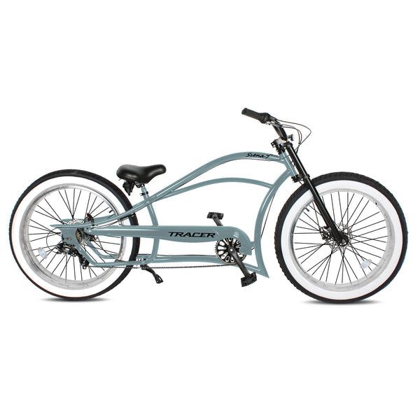 Tracer 26" Siena Chopper Stretch Cruiser Fat Tire Bike MB-SIENA-M-BK/PLS