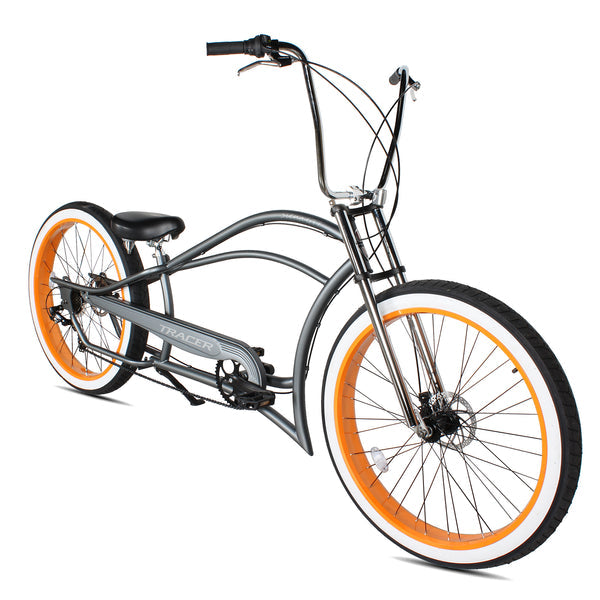 Tracer 29" Siena GT-7 Chopper Stretch Cruiser Fat Tire 7-Speed Bike MB-SIENA GT 7-29-MGRY/ORG