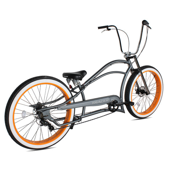 Tracer 29" Siena GT-7 Chopper Stretch Cruiser Fat Tire 7-Speed Bike MB-SIENA GT 7-29-MGRY/ORG