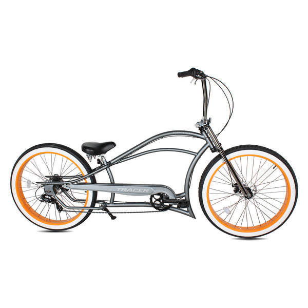 Tracer 29" Siena GT-7 Chopper Stretch Cruiser Fat Tire 7-Speed Bike MB-SIENA GT 7-29-MGRY/ORG