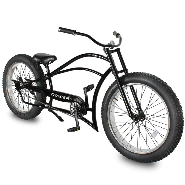 Tracer 26" Siena Chopper Stretch Cruiser Fat Tire Bike MB-SIENA-M-BK/PLS