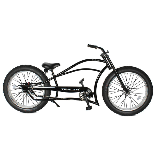 Tracer 26" Siena Chopper Stretch Cruiser Fat Tire Bike MB-SIENA-M-BK/PLS