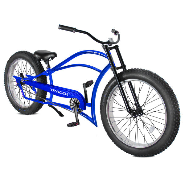 Tracer 26" Siena Chopper Stretch Cruiser Fat Tire Bike MB-SIENA-M-BK/PLS