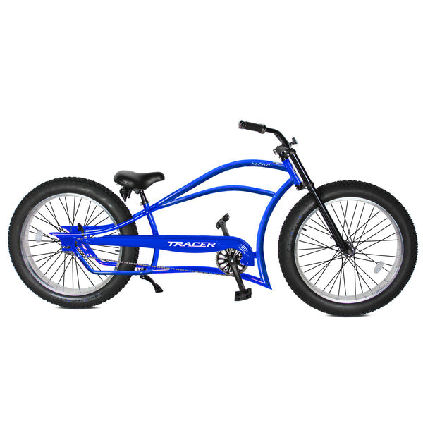 Tracer 26" Siena Chopper Stretch Cruiser Fat Tire Bike MB-SIENA-M-BK/PLS