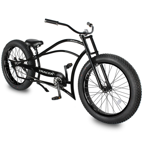 Tracer 26" Siena Chopper Stretch Cruiser Fat Tire Bike MB-SIENA-M-BK/PLS