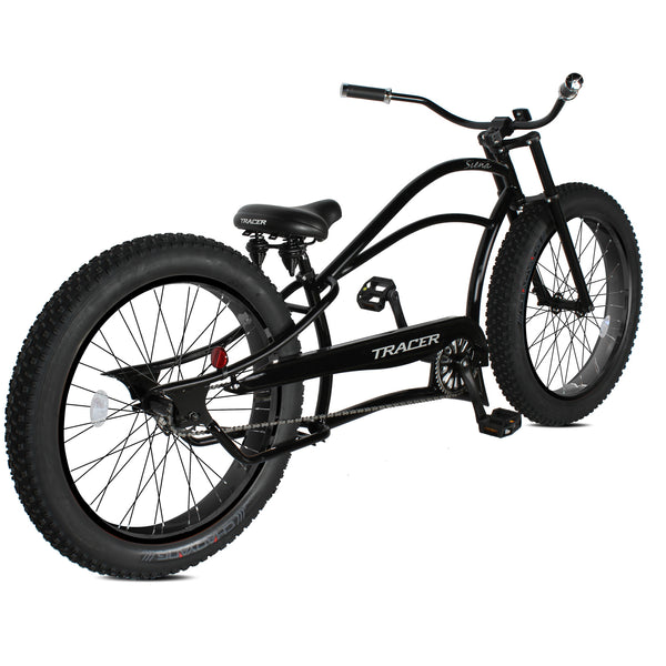 Tracer 26" Siena Chopper Stretch Cruiser Fat Tire Bike MB-SIENA-M-BK/PLS