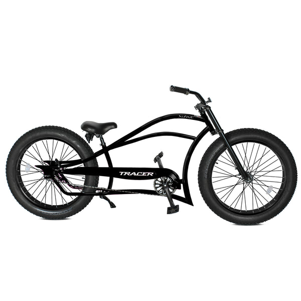 Tracer 26" Siena Chopper Stretch Cruiser Fat Tire Bike MB-SIENA-M-BK/PLS