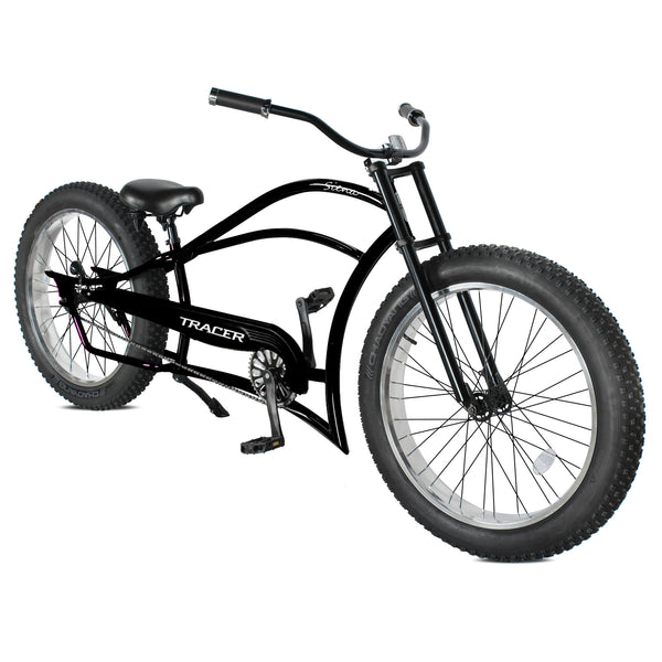 Tracer 26" Siena Chopper Stretch Cruiser Fat Tire Bike MB-SIENA-M-BK/PLS