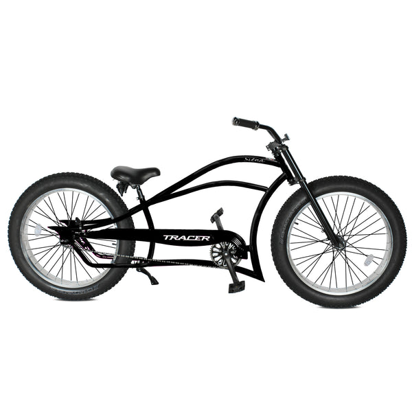 Tracer 26" Siena Chopper Stretch Cruiser Fat Tire Bike MB-SIENA-M-BK/PLS